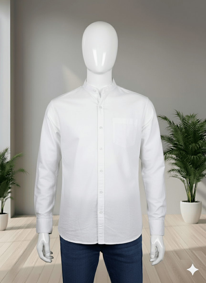 Optic white Color Long Sleeve 100% Linen Slim Fit Size Shirt